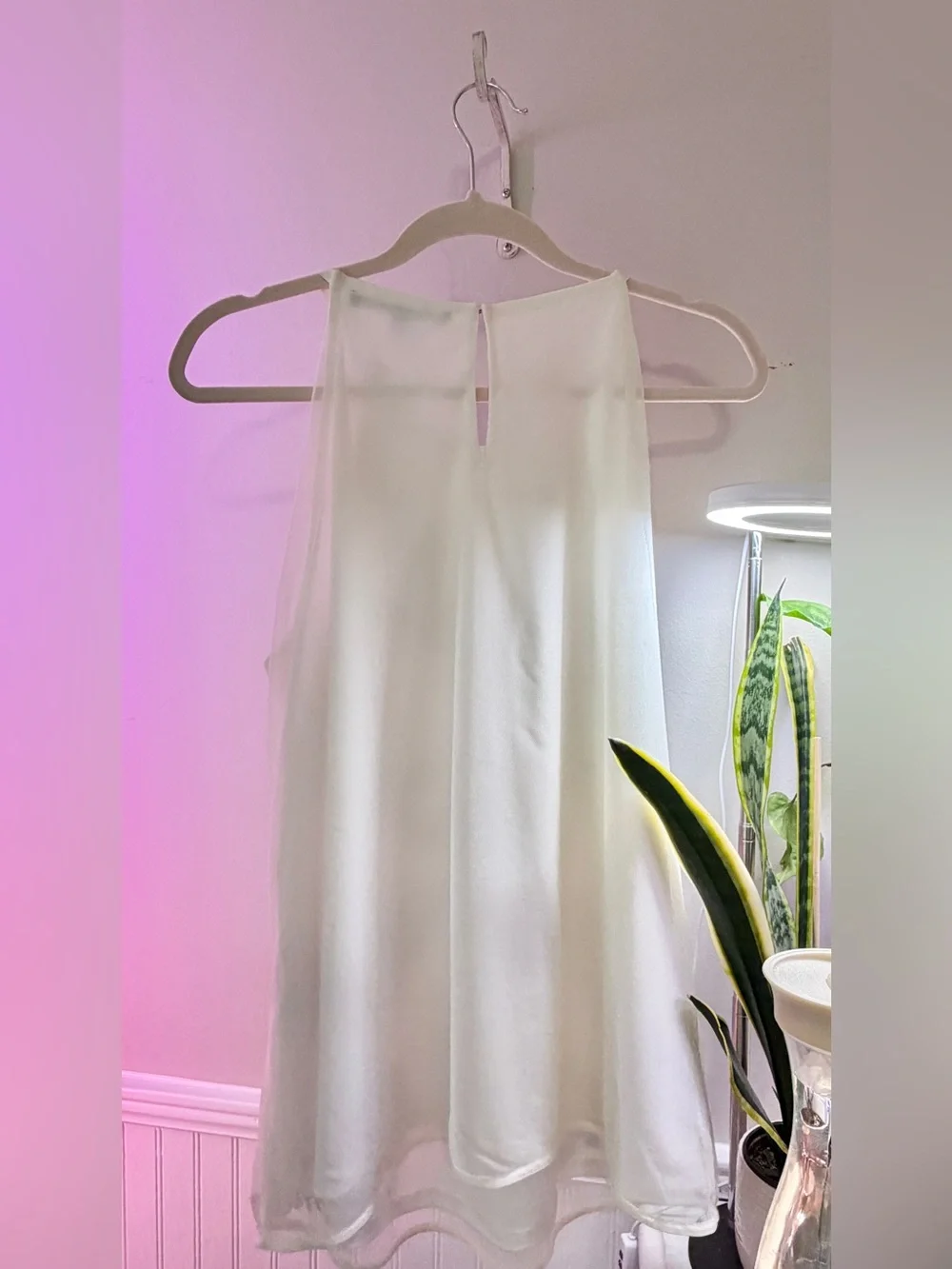 White House Black Market Soft Pink Sleeveless Top Size L - Picture 12 of 15